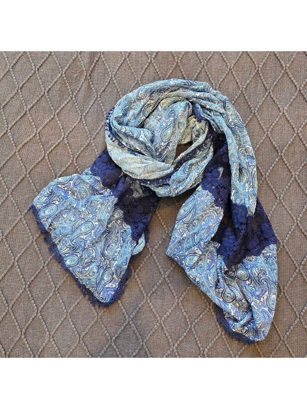 *4 for $25* Elegant Blue Paisley Scarf